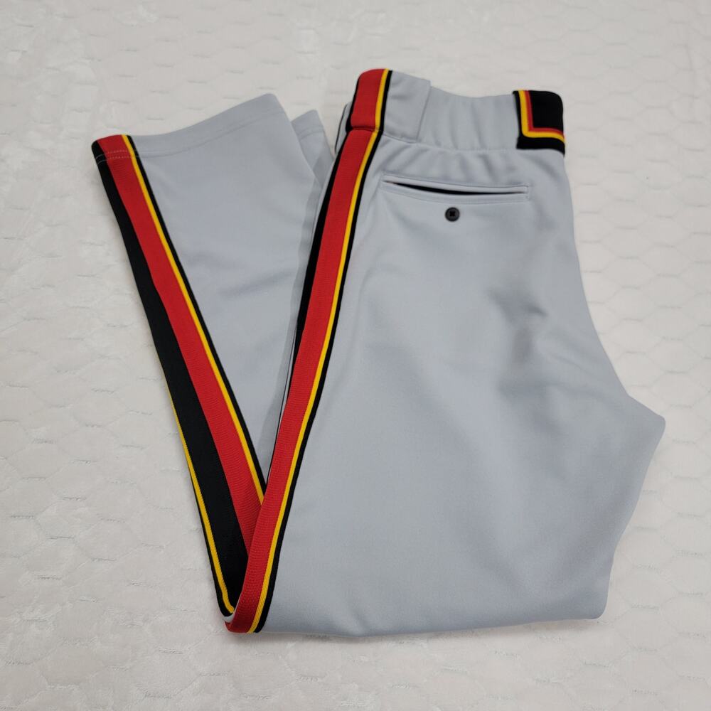 Rover Plus Nine Soft Ball Pants Mens 36 Gray Red Yellow Black Braid Made In USA